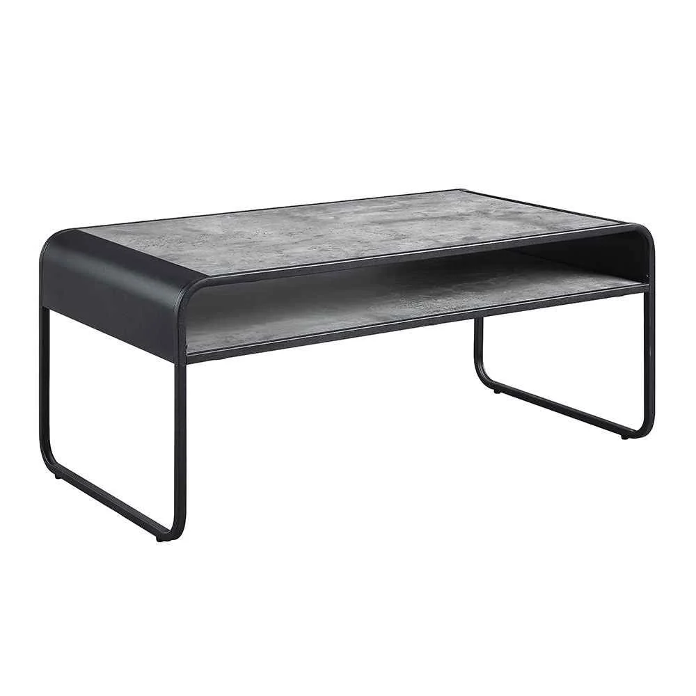 Trusted Raziela – Coffee Table – Concrete Gray amp Black Reusable