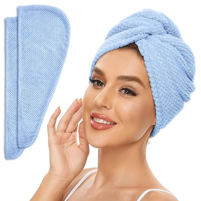 Certified SimpleField 2 Pack Microfiber Hair Towel Wrap Comfortable