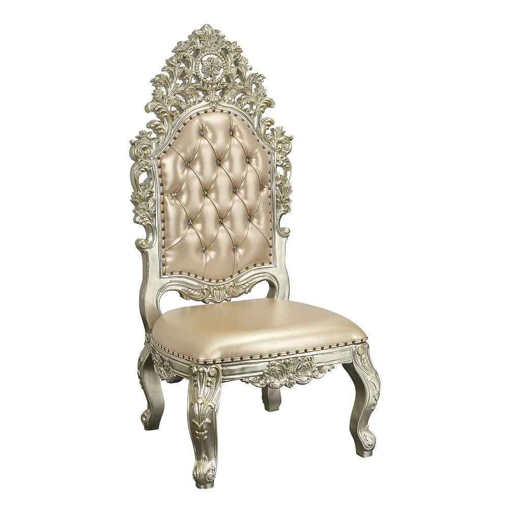 Safe Sorina – Side Chair Set of 2 – Synthetic Leather amp Antique Gold Fast