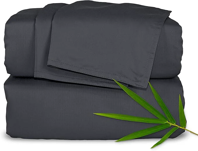 Proven Pure Bamboo Queen Sheets Organic Viscose Derived from Bamboo Bed Sheet Set Luxuriously Soft amp Cooling Double Stitching 2 Year Quality Promise Queen Charcoal High-Quality
