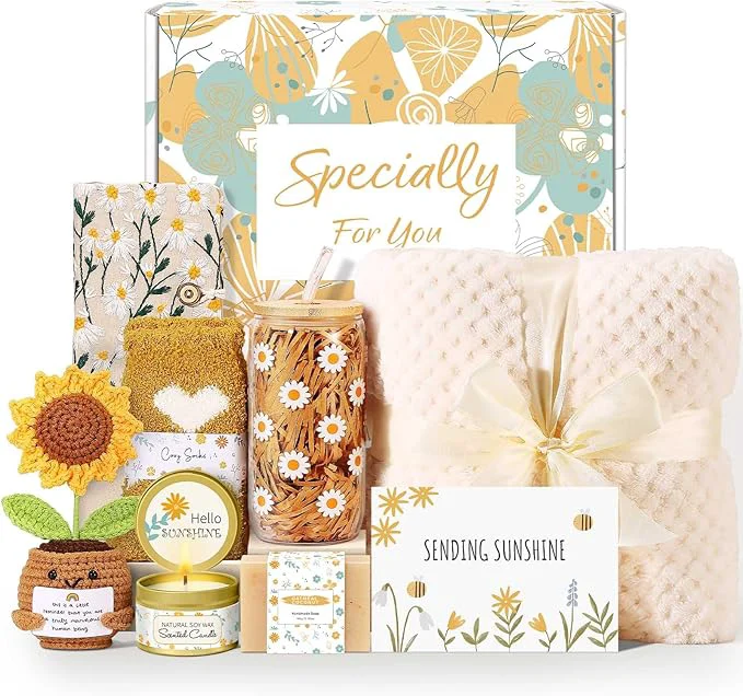 Versatile Self Care Gifts for Women Gift Baskets，Sending Sunshine Thinking of You Care Reusable