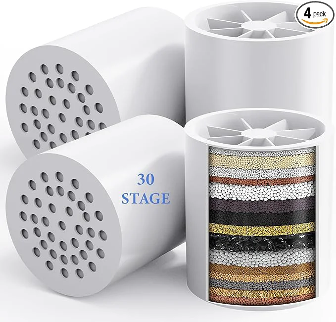 Refined 4 Pack 30 Stage Universal Shower Filter Cartridge -Removes Chlorine Casual