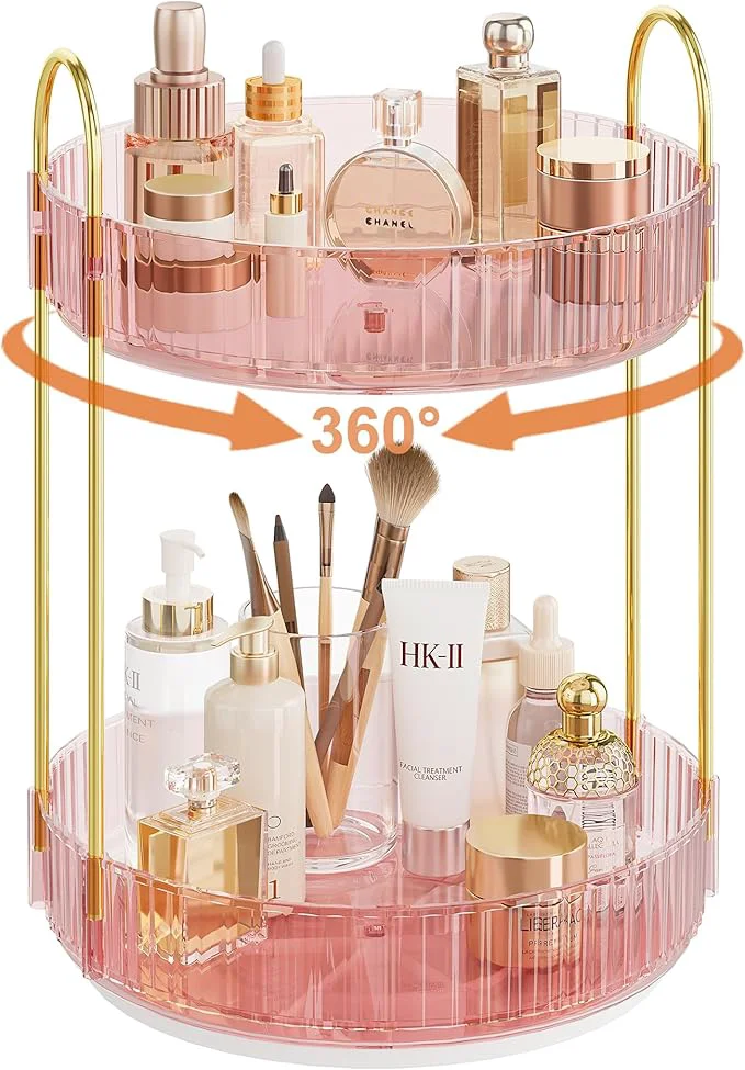 Official Rotating Makeup Organizer Countertop Skincare Organizers Spinning Perfume Pure