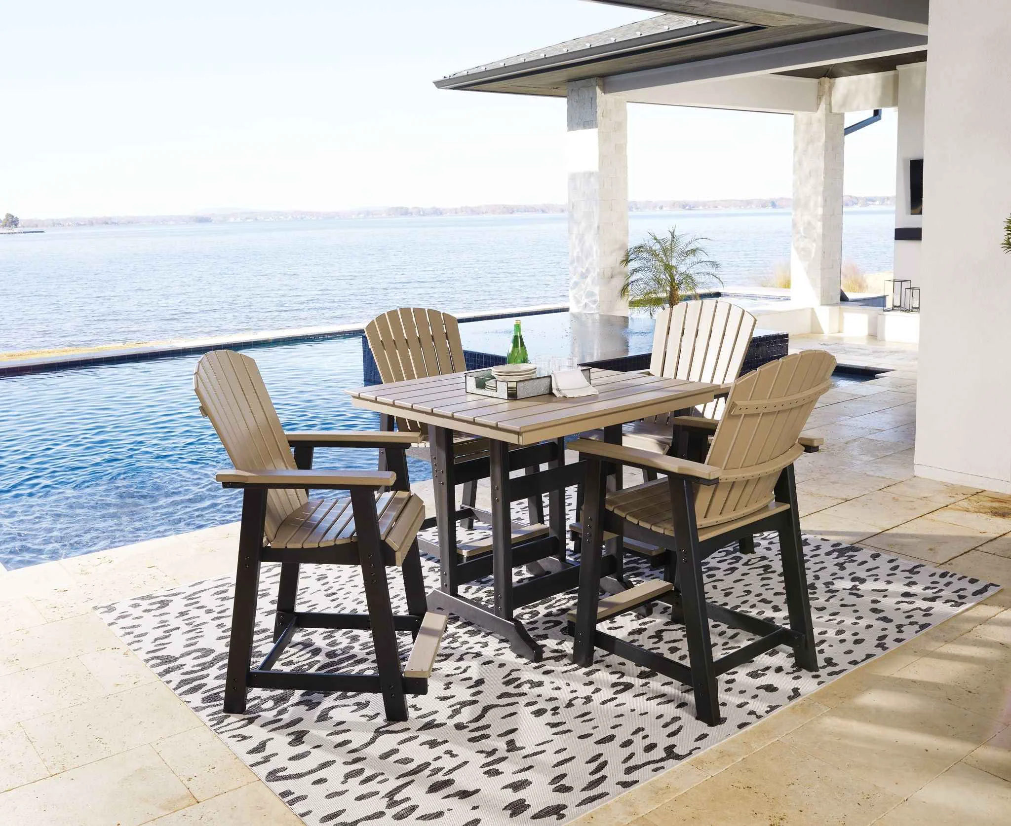 Flexible Fairen Trail – 5 Pc. – Counter Dining Set – Black Driftwood Official
