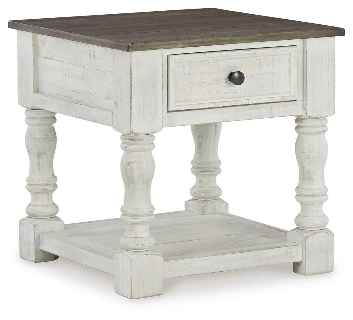Convenient Havalance – Square End Table – White Gray Next-Generation