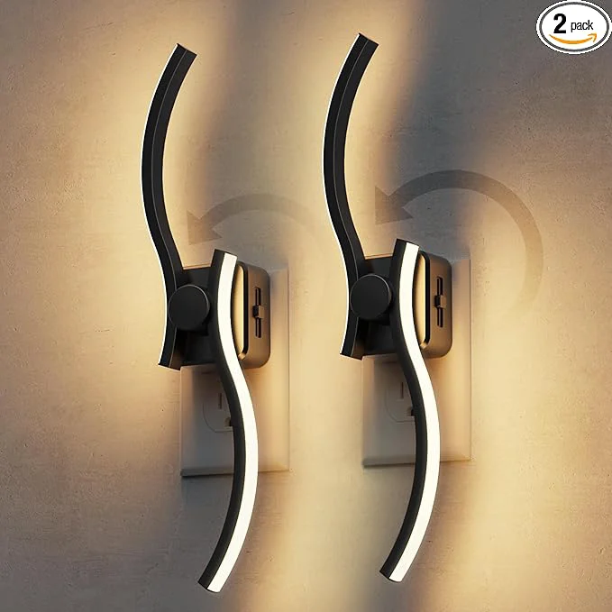 Fashionable L LOHAS LED Night Light 2 Pack Night Lights Plug into Wall Modern Wall Sconces Artisan