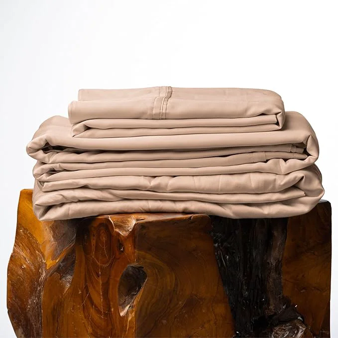 Classic Olive Crate Tencel Lyocell Eucalyptus Sheets King Size – Cooling Tencel Sheets for Hot Sleepers with 18 Inch Deep Pocket Fit – Terracotta Clay 4-Piece Set Refined