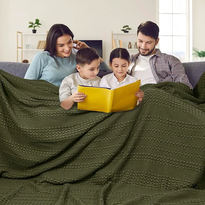 Stylish PHF Cotton Waffle Blanket Oversized King 120 quot x120 quot Lightweight Breathable Extra Large 10 39 x10 39 Blankets for Bed Giant Big Luxury Aesthetic Woven Bedding for Home Decor Capulet Olive Safe