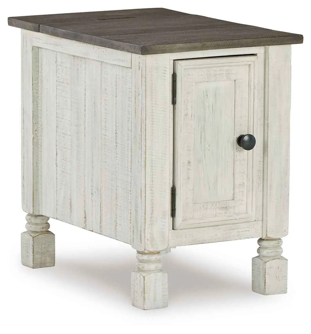 Responsible Havalance – Chair Side End Table – White Gray Genuine