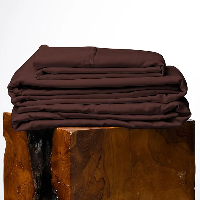 Elegant Olive Crate Tencel Lyocell Eucalyptus Sheets King Size – Cooling Tencel Sheets for Hot Sleepers with 18 Inch Deep Pocket Fit – Cacao 4-Piece Set Healthy