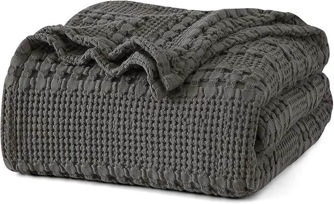 Healthy PHF Cotton Waffle Weave Blanket Twin Size for Bed Soft Lightweight amp Breathable for Spring and Summer All-Season Comfort Luxury Aesthetic Blanket for Home Decor 66 quot x90 quot Charcoal Grey Classic