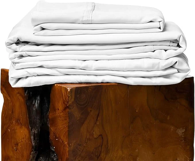 Trendy Olive Crate Tencel Lyocell Eucalyptus Queen Size Sheet Set – Cooling Tencel Sheets for Hot Sleepers with 18 Inch Deep Pocket Fit – White Snow 4-Piece Set Original