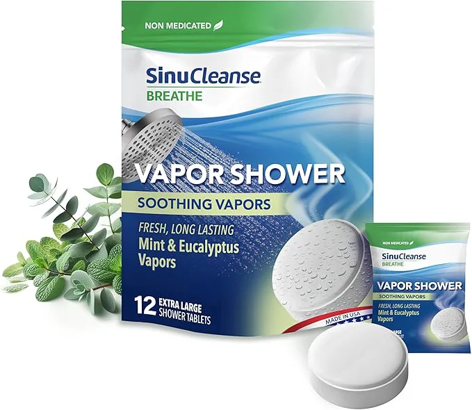 Exclusive Sinucleanse Vapor Shower Steamers All Natural Eucalyptus Mint Aromatherapy Convenient