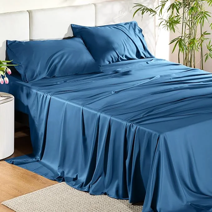 Efficient Bedsure King Size Sheets Set Cooling Sheets for Hot Sleepers Rayon Derived from Bamboo PureWoven Breathable amp Soft Deep Pocket Up to 16 Inches Hotel Luxury Silky Bedding Teal Carefully Designed