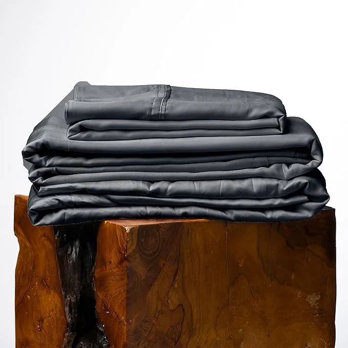Sophisticated Olive Crate Tencel Lyocell Eucalyptus Twin XL Sheets – Extra Long Sheet Set – Cooling Tencel Sheets for Hot Sleepers with 16 Inch Deep Pocket Fit – Charcoal 3-Piece Set Optimized