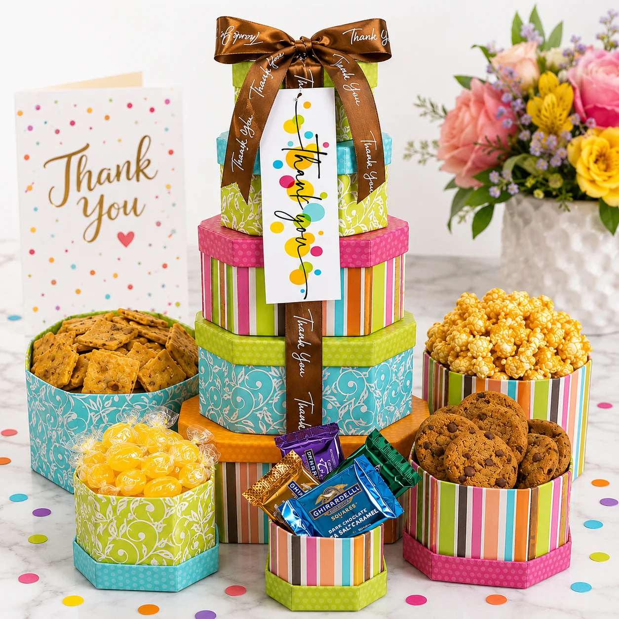 Organic Thank You Treats Gift Tower Functional
