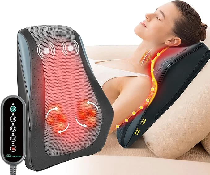 High-Quality Snailax Back Massager with Heat – 3D Shiatsu Massage Pillow Stylish