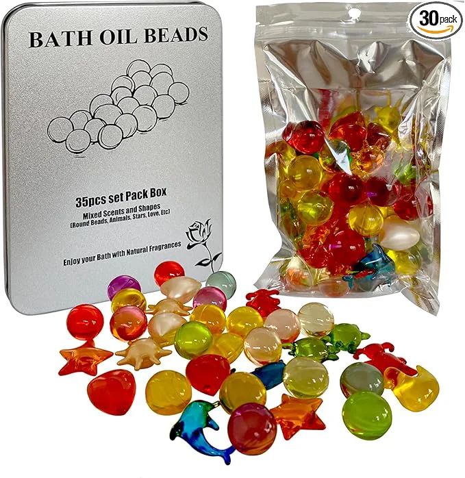 Functional 35pcs Set Bath Oil Beads Floral Fragrance Bath Pearls SPA Shower Oil Stylish