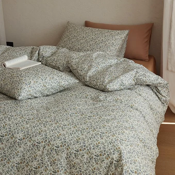 Fine Crafted Floral Comforter Full Size Set Lightweight Girls Bedding Set Down Boho Cotton Cozy Bedding Comforter Sets Cute Fluffy Soft All Season Bed Comforter with 2 Pillowcases High-End