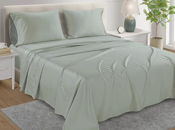 Luxury King Bed Sheets Deep Pocket King Sheet Set 800 Thread Count Sateen Weave Long Staple Fully 15 quot Deep Elasticated Egyptian Cotton Sheet amp Pillowcase sets Naturally Breathable Cotton Bedding – Mineral Genuine