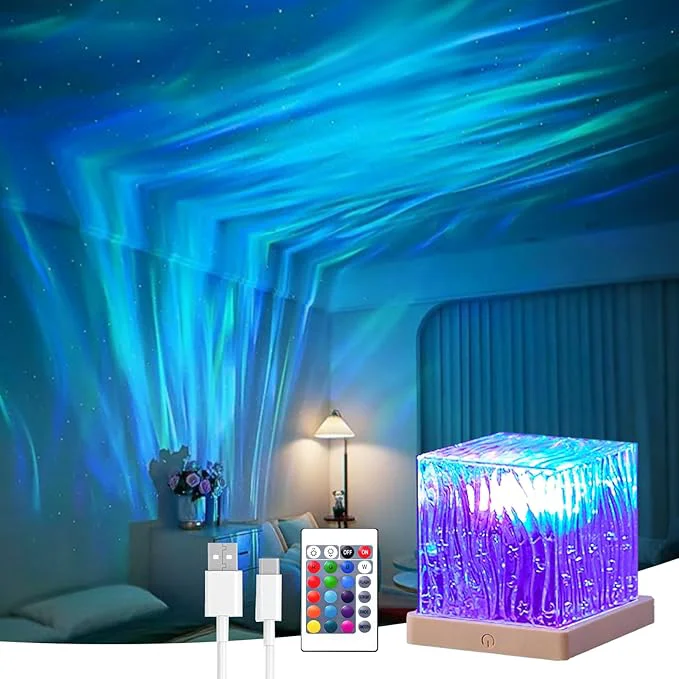 World-Class Northern Lights Projector 16 Colors Rechargeable Aurora Light Projector Mood Refined