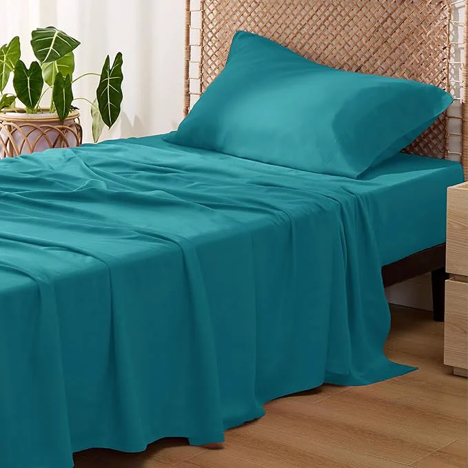 Consistent Bedsure Cooling Sheets Twin XL Rayon Derived from Bamboo PureWoven Breathable amp Soft Twin XL Sheet Sets Deep Pocket Up to 16 Inches Hotel Luxury Silky Dorm Bedding for Hot Sleepers Turquoise Innovative
