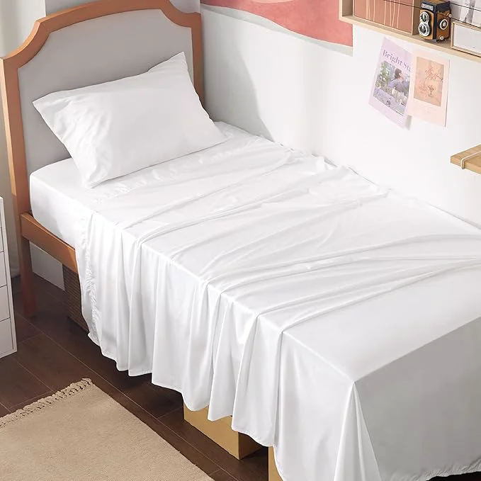 Stylish Bedsure Cooling Sheets Twin XL Rayon Derived from Bamboo PureWoven Breathable amp Soft Twin XL Sheet Sets Deep Pocket Up to 16 Inches Hotel Luxury Silky Dorm Bedding for Hot Sleepers White Fine Crafted