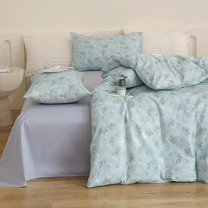 Long-Lasting VM VOUGEMARKET Blue Floral Comforter Set Twin XL Soft Microfiber Bedding Set Vintage Garden Flower Comforter Botanical Comforter for Teen Girls Women All Season Efficient