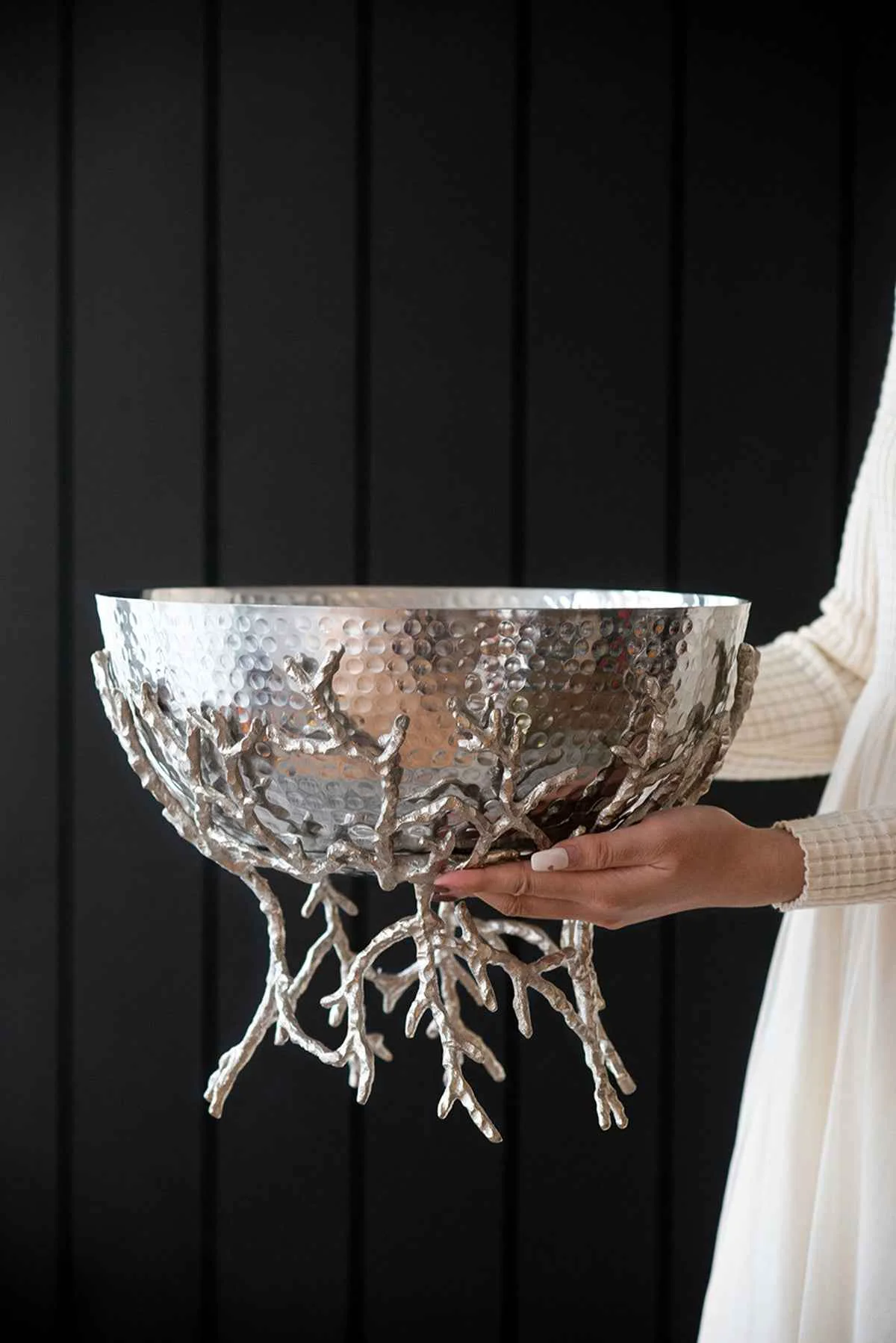 Classic Evergreen Decor Aluminum Decorative Bowl Sophisticated