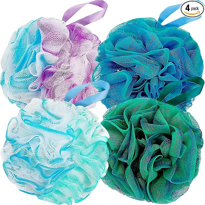 Practical Fu Store Loofah Sponge Shower Loofahs 60g Bath Sponges Mesh Balls 4 Colors Prestigious