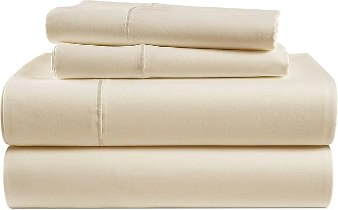 Dependable Egyptian Cotton Queen Size Bed Sheet set – Naturally Breathable amp Durable Winter Comfort Queen Bed Sheets Set Ultra-Soft Hotel Luxury Comfort with 15 quot Deep Pocket Silky Sateen Weave – Ivory First-Class
