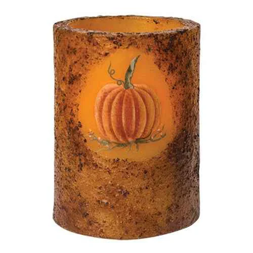 Dependable Burnt Mustard Pumpkin Timer Pillar – 3 quot dia x 4 quot H Expertly Made