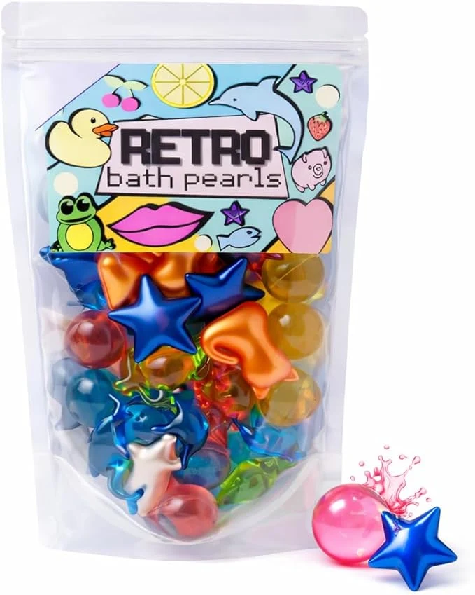 Durable Retro Bath Beads Jumbo Pack of 30. Various Shapes and Scents. Animals Pearls. Versatile