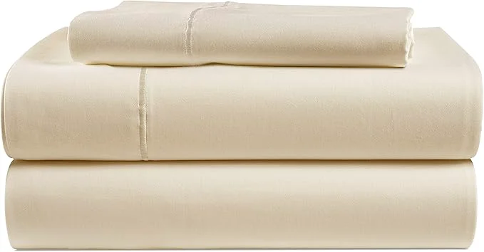 Consistent LANE LINEN Egyptian Cotton Bed Sheets Twin XL Long Staple Soft amp Comfy Sateen Weave No Pill Fade Resistant Machine wash Extra Long Twin Sheets for Hospital Bed – Ivory Durable