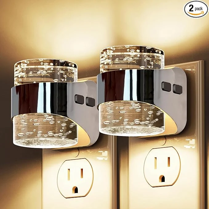 Organic L LOHAS LED Night Light 2 Pack 3000K Bubble Night Lights Plug into Wall Next-Generation