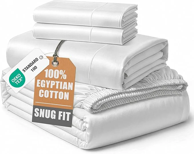 Outstanding LANE LINEN Egyptian Cotton Full Size Bed Sheets Soft amp Comfy Luxury Hotel Style Thick Full Size Sheets Fully Elasticized Reinforsed Seams No Pill Natural Cooling – White Sheets Reliable