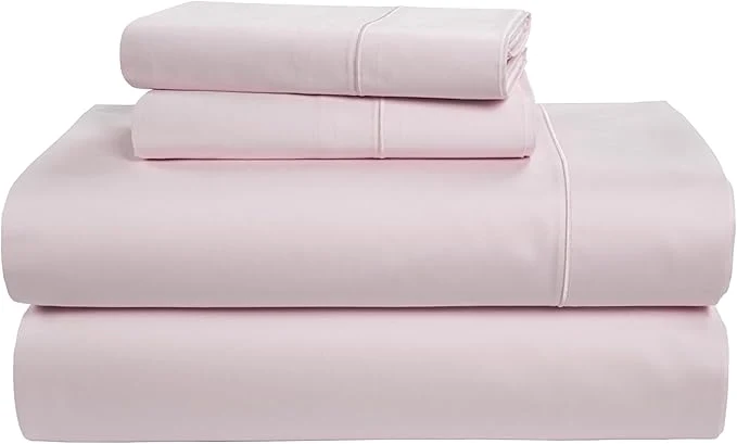 Modern LANE LINEN Egyptian Cotton Bed Sheets King Size Mercerized Cotton Bedding Sheets Luxury Hotel Thick Deep Pocket King Sheet Set French Seams Elegant – Gray Lilac High-End