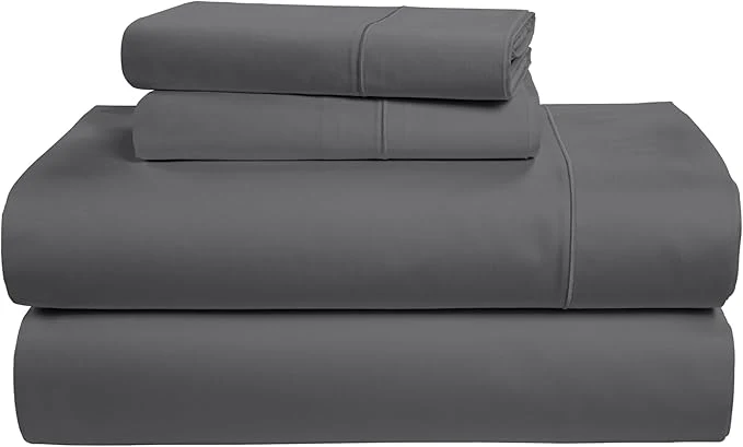 High-Quality LANE LINEN Egyptian Cotton Luxury Bedding Queen Sheet Set Fade Resistant No Pill Naturally Cooling Soft amp Comfy Silky Smotth Sateen Weave Sheets – Charcoal Gray Relaxed
