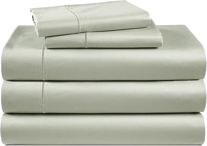 Effective LANE LINEN Egyptian Cotton Split King Bed Sheets for Adjustable Beds Eco Friendly Sustainably Produced No Pill Fade Resistant 15 Iinch Deep Pocket Split King Sheet Set – Mineral High-Performance