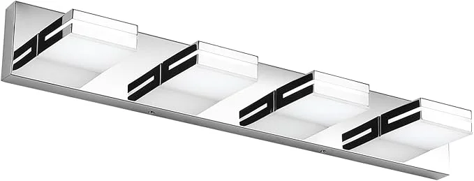 Durable SineRise LED Modern Bathroom Vanity Light Fixtures Chrome Modern Acrylic Practical