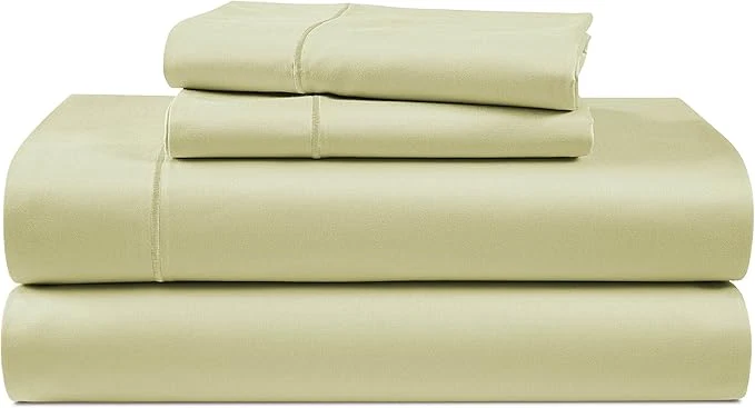Responsible LANE LINEN Ultra Soft California King Sheets Set Egyptian Cotton Mercerized Fully Elasticized with French Seam on Fitted Hotel Like Thick Luxury Bed Sheets – Sea Foam Efficient