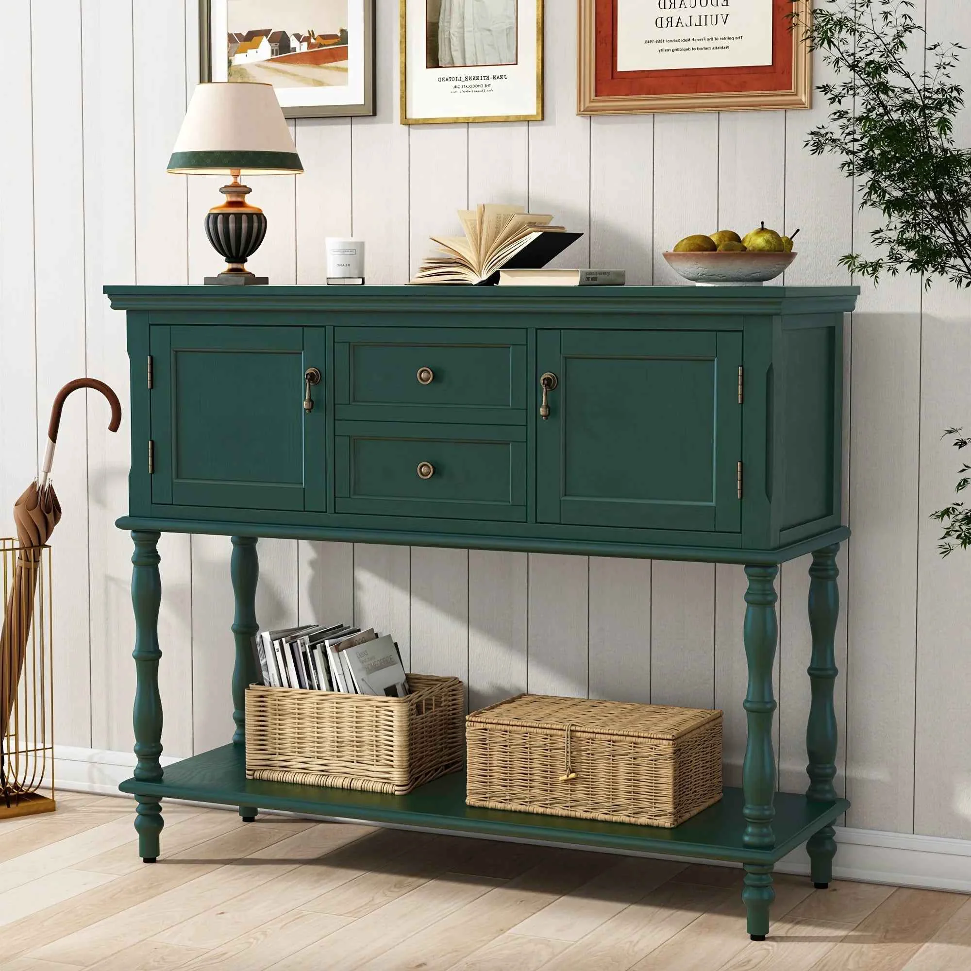 Consistent Console Table – Storage Wood Top-Quality