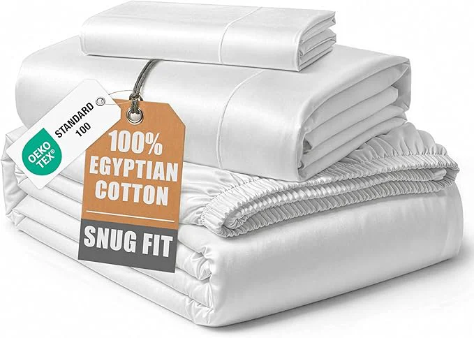 Fashionable LANE LINEN Egyptian Cotton Extra Long Twin Sheets Soft amp Comfy No Pill Fade Resistant Twin XL Sheet Sets for Hospital Beds and Dorm Room 15 quot Deep Pocket – White Green
