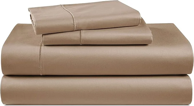 Consistent LANE LINEN Luxury Egyptian Cotton Sheets Cal King Sheet Set Eo Friendly Oeko-Tex No Pill Fade Resistant Fully Elasticized Machine Washable Cooling Bed Sheet -Taupe Original