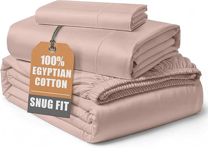 Elegant LANE LINEN Luxury Egyptian Twin XL Sheets Set Cotton Eco Friendly Oeko-Tex No Pill Fade Resistant Fully Elasticized Machine Washable Cotton Twin XL Bed Sheet – Sepia Rose Next-Generation