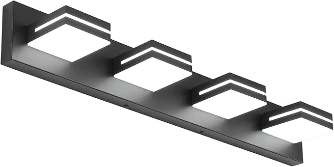 Casual SineRise LED Modern Bathroom Vanity Light Fixtures Matte Black Modern Acrylic Fine Crafted