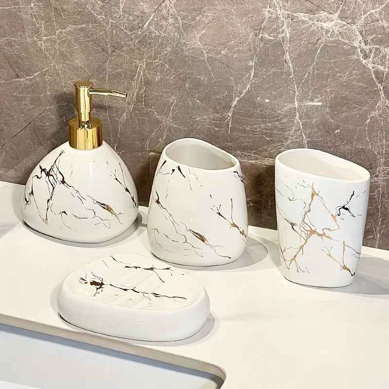 First-Class Bathroom Set – Luxury Ceramic 4-Piece Prestigious