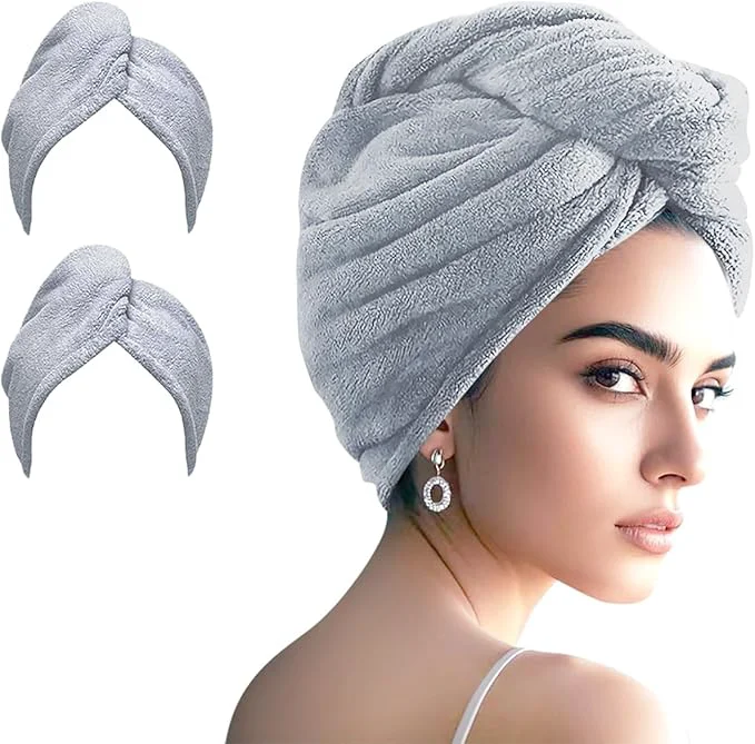 Versatile Microfiber Hair Drying Towel Wrap Safe