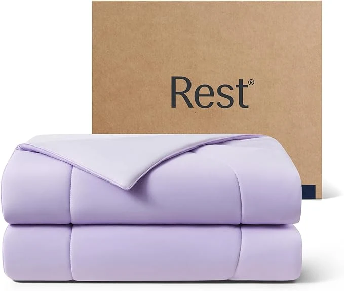 Verified REST® Evercool® Cooling Comforter Full Queen Blanket for Hot Sleepers All Season Bedding to Keep Cool for Night Sweats Breathable Lightweight Blanket 90 quot x90 quot Inches Lavender Breeze Authentic