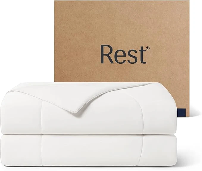 Recyclable REST® Evercool® Cooling Comforter Full Queen Blanket for Hot Sleepers All Season Bedding to Keep Cool for Night Sweats Breathable Lightweight Blanket 90 quot x90 quot Inches Arctic White Exceptional